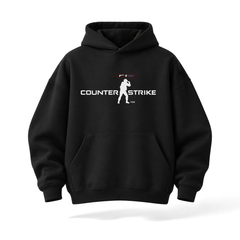 Czarna bluza z kapturem Counter-Strike I tried, widok produktu z przodu