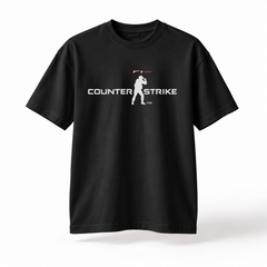 Czarna koszulka Counter-Strike I tried, przód z nadrukiem